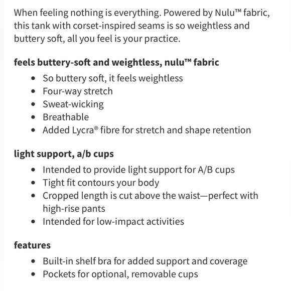 Lululemon Align Corset Tank Top *Light Support, A/B Cup True Navy - Picture 3 of 6